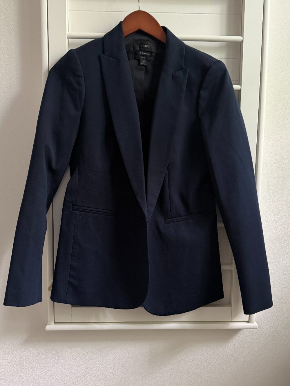 J.Crew Tall Parke Blazer Bi-Stretch Cotton Navy Size 2T